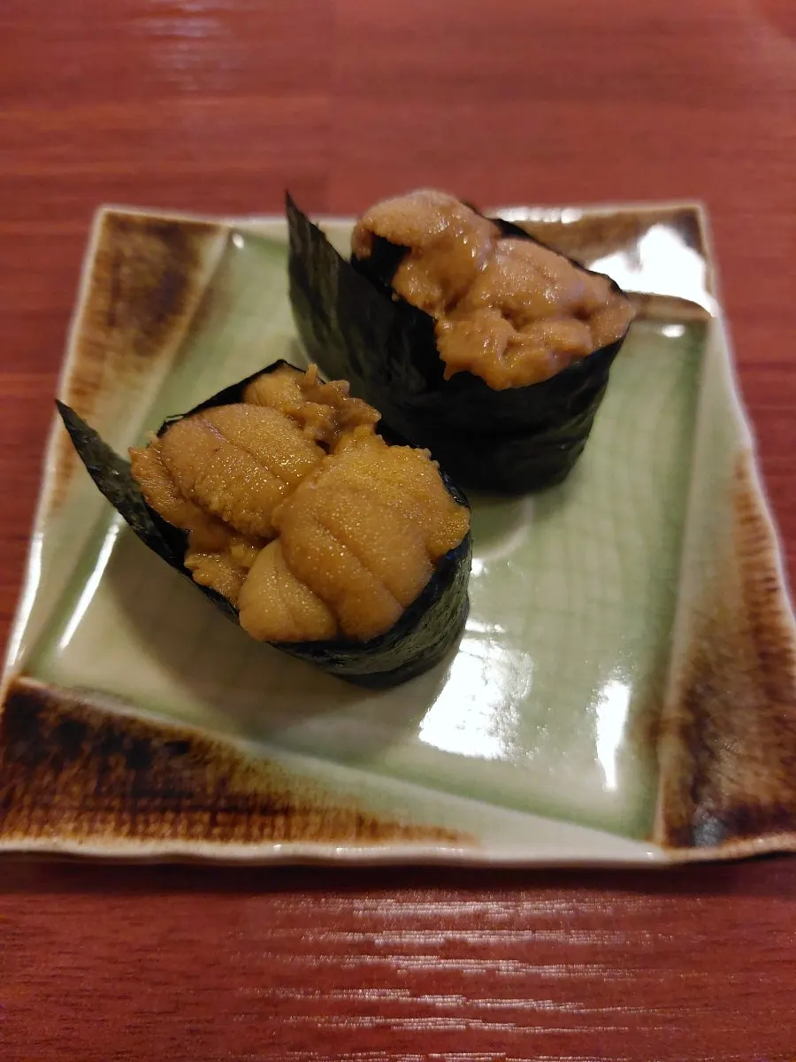 Uni sushi with a fragrant sea aroma