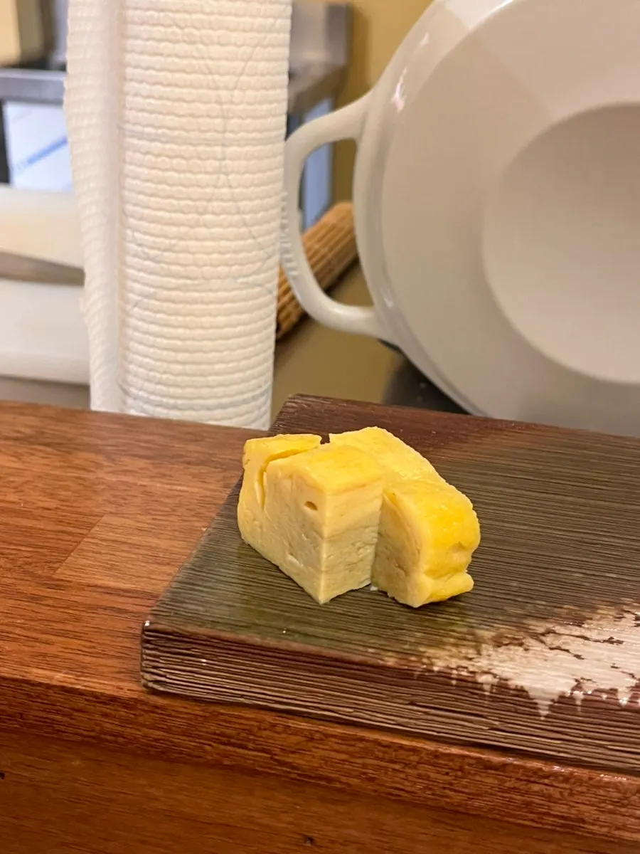 Complimentary Japanese-style egg roll