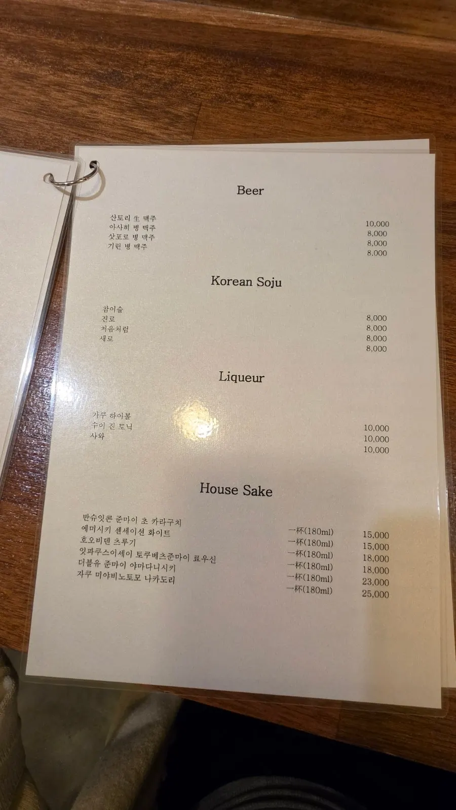 Sakai's cooked dishes menu page