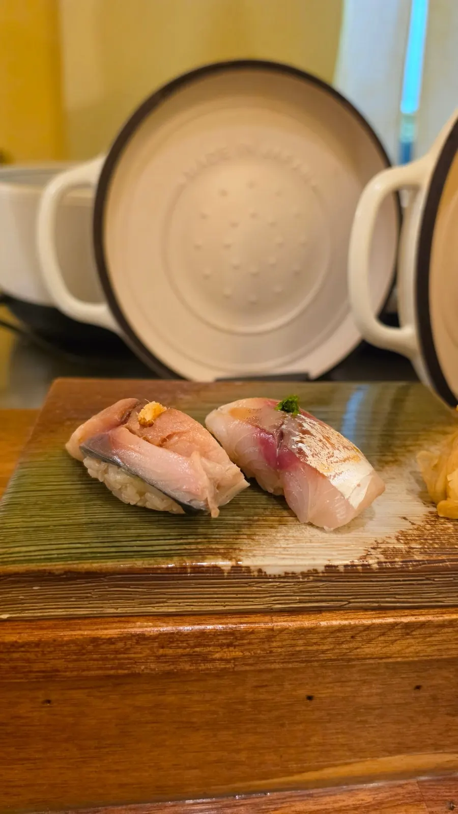 Sea bream and flounder nigiri