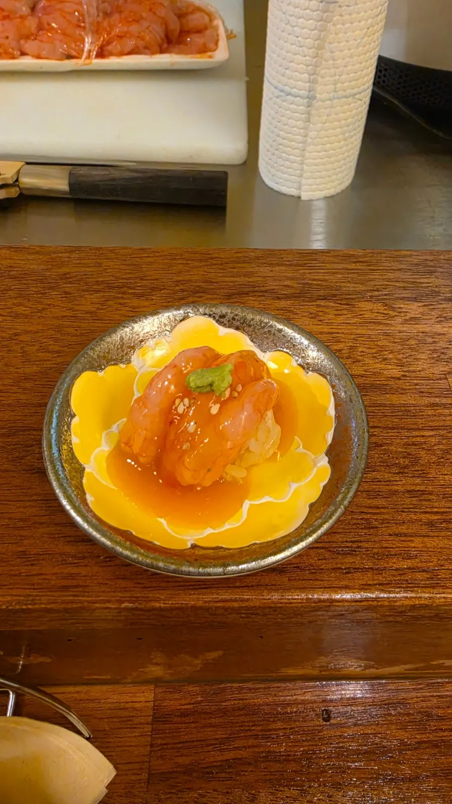 Sweet shrimp (botan ebi) nigiri