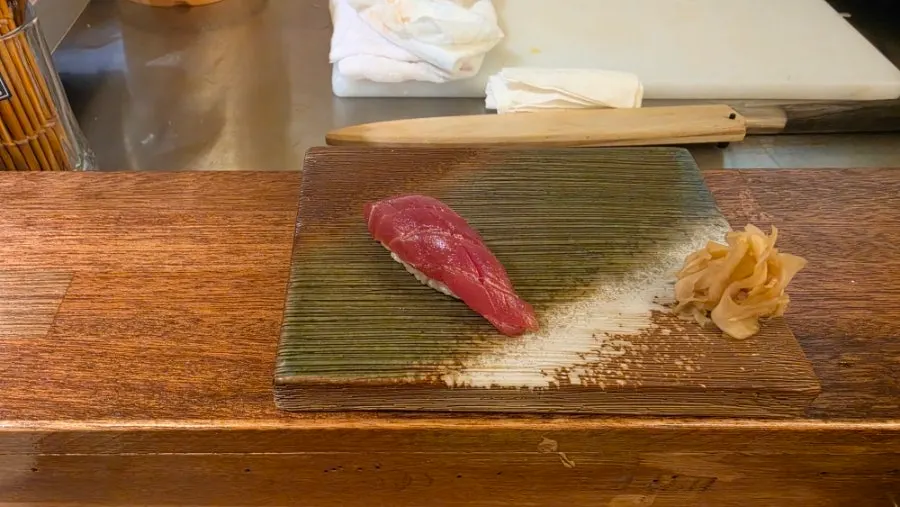 Plate of mackerel nigiri