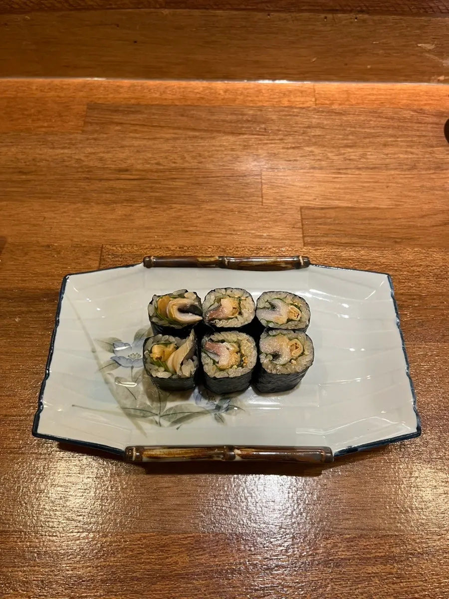 Mackerel-shiso hosomaki at Sakai
