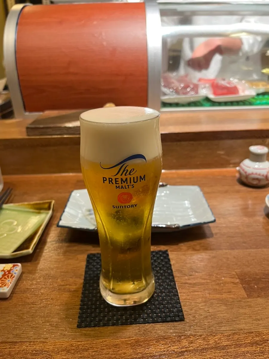 Close-up of squid sushi