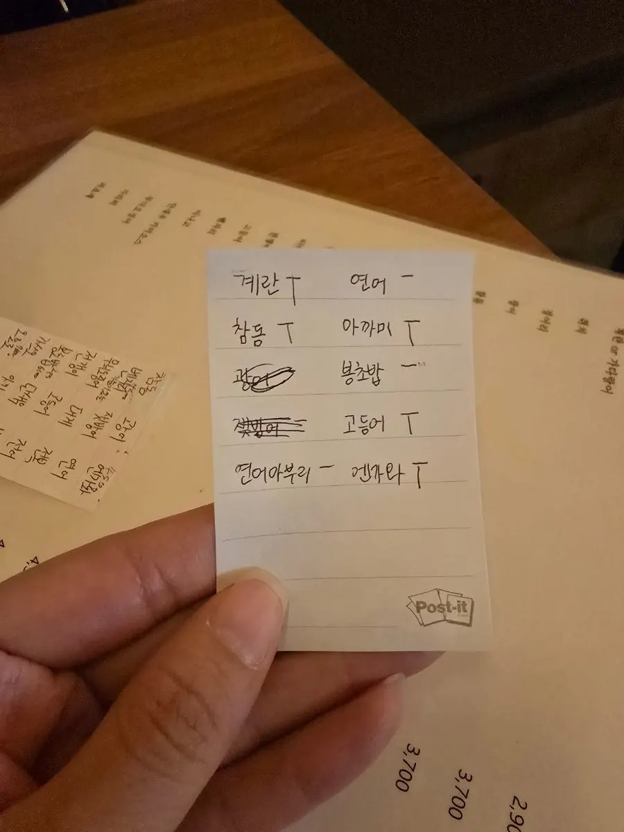 가격대별 초밥이 적힌 스시 메뉴판