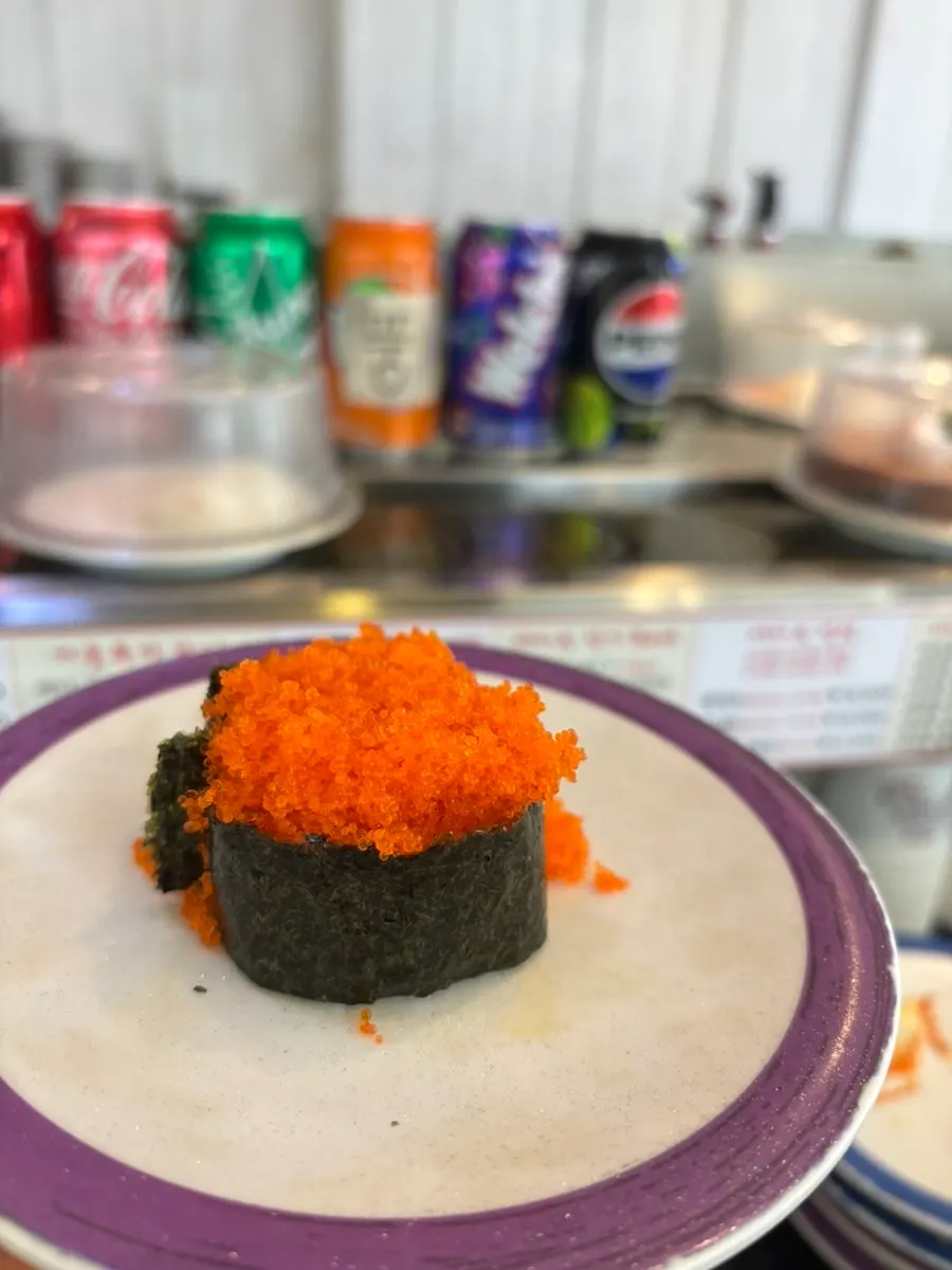 Plate of rich salmon sushi