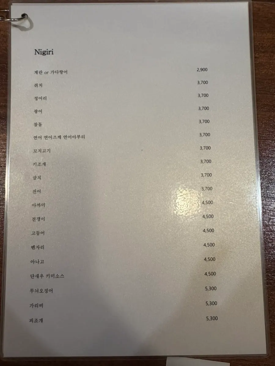 Sakai sushi menu