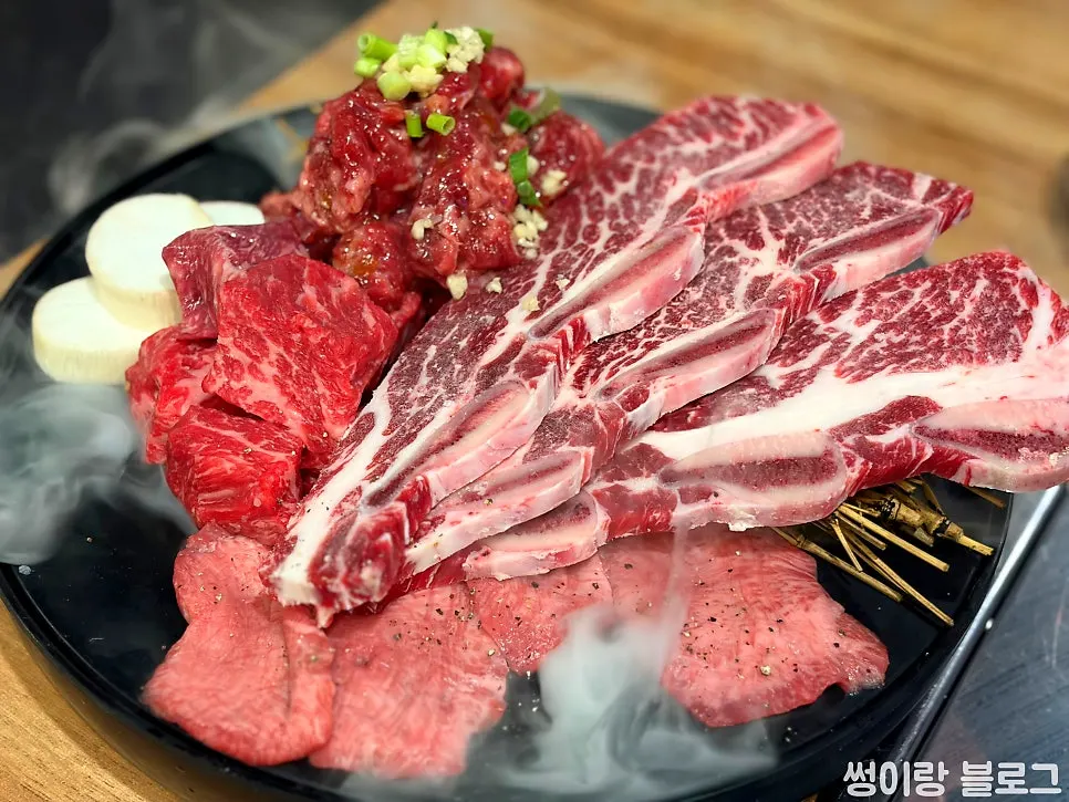 Close-up of assorted beef cuts of varying thickness