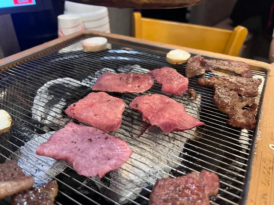 Beef tongue included in the Uno galbi mixed platter