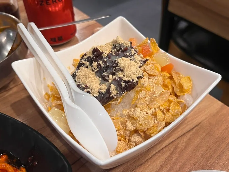 Dessert bingsu served as a complimentary treat