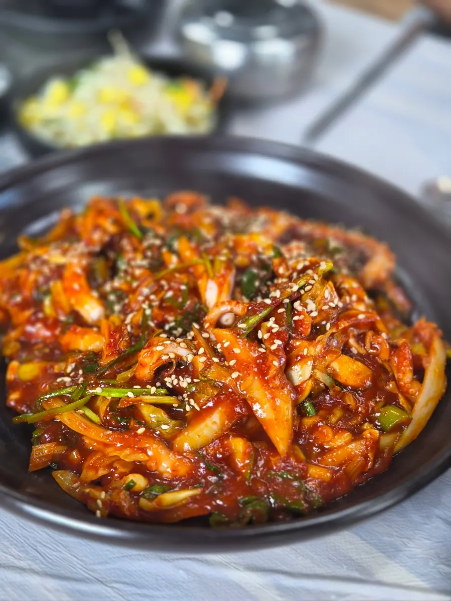 Nakjibokkeum for two set on the table