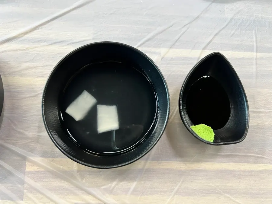 Dongchimi and wasabi soy sauce set for each guest
