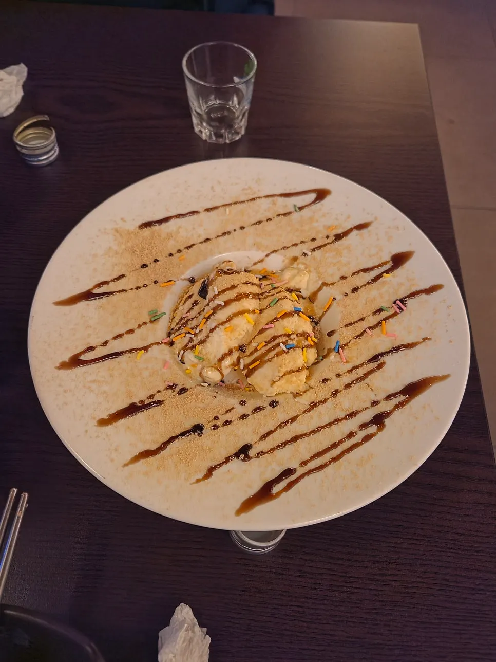 Free ice cream served as a complimentary treat