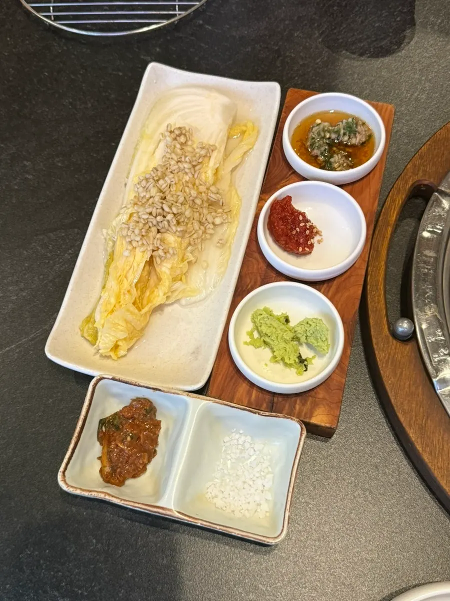 Barley shrimp soybean paste stew meal