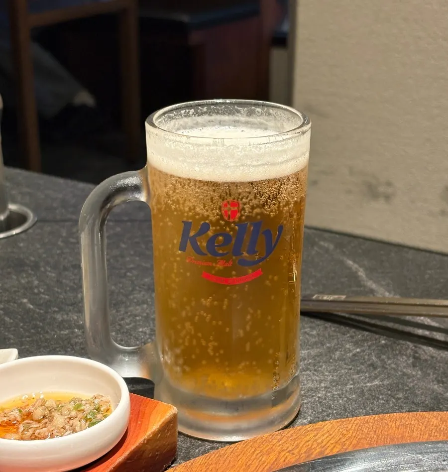 캘리 생맥주 300cc 한 잔