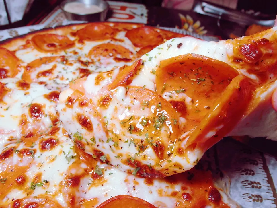 Whole thin-crust pepperoni pizza