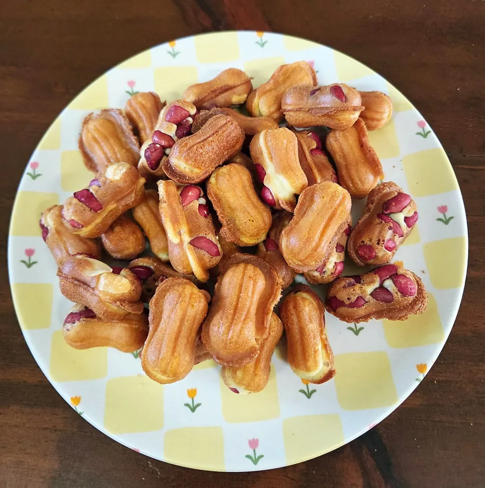 Crisp peanut bread taken straight from the freezer