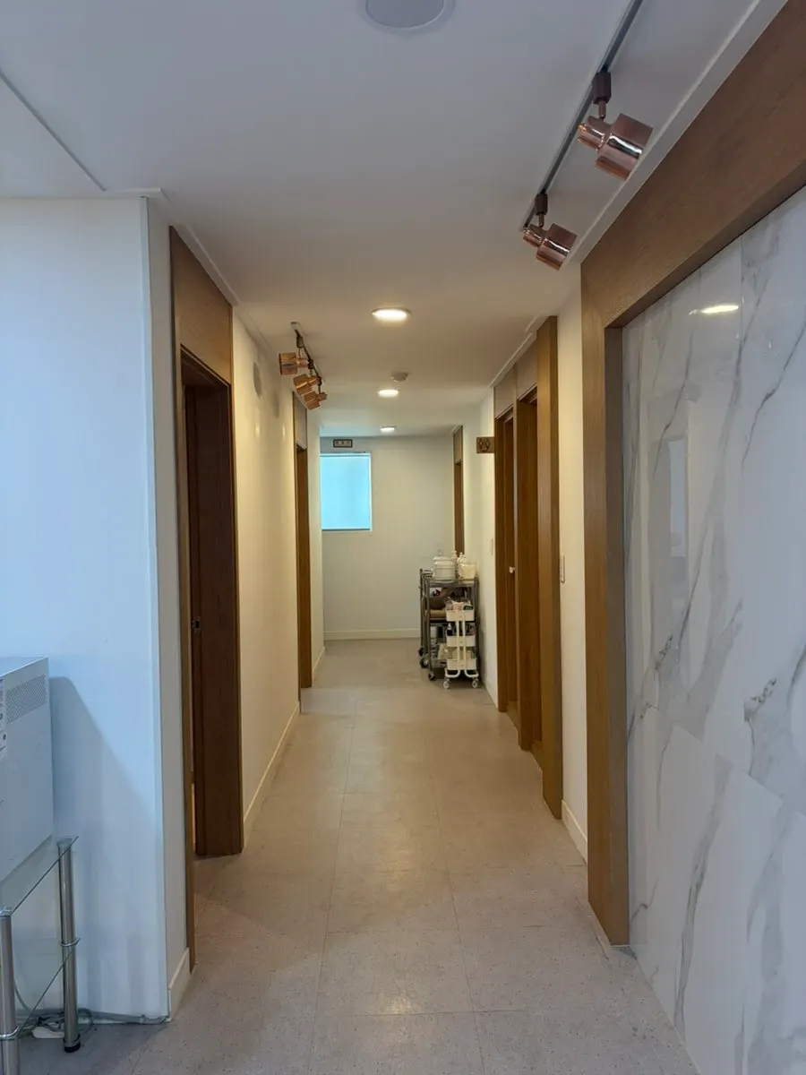 The private shower attached to each treatment room