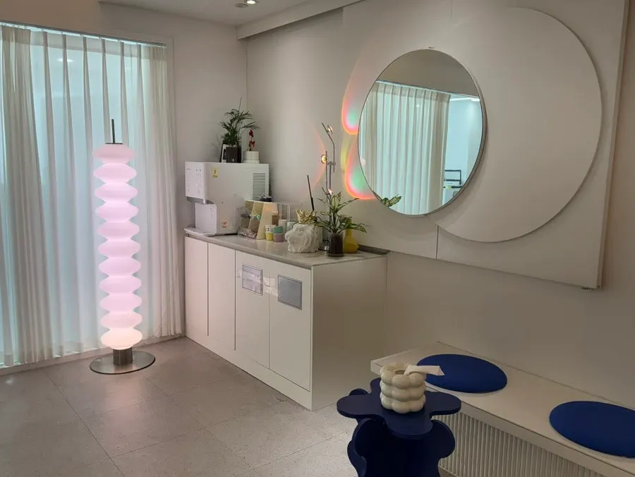 Beauty training space set up in one corner of the shop