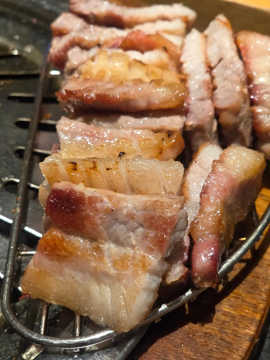 Fresh pork ribs half order grilling on the plate