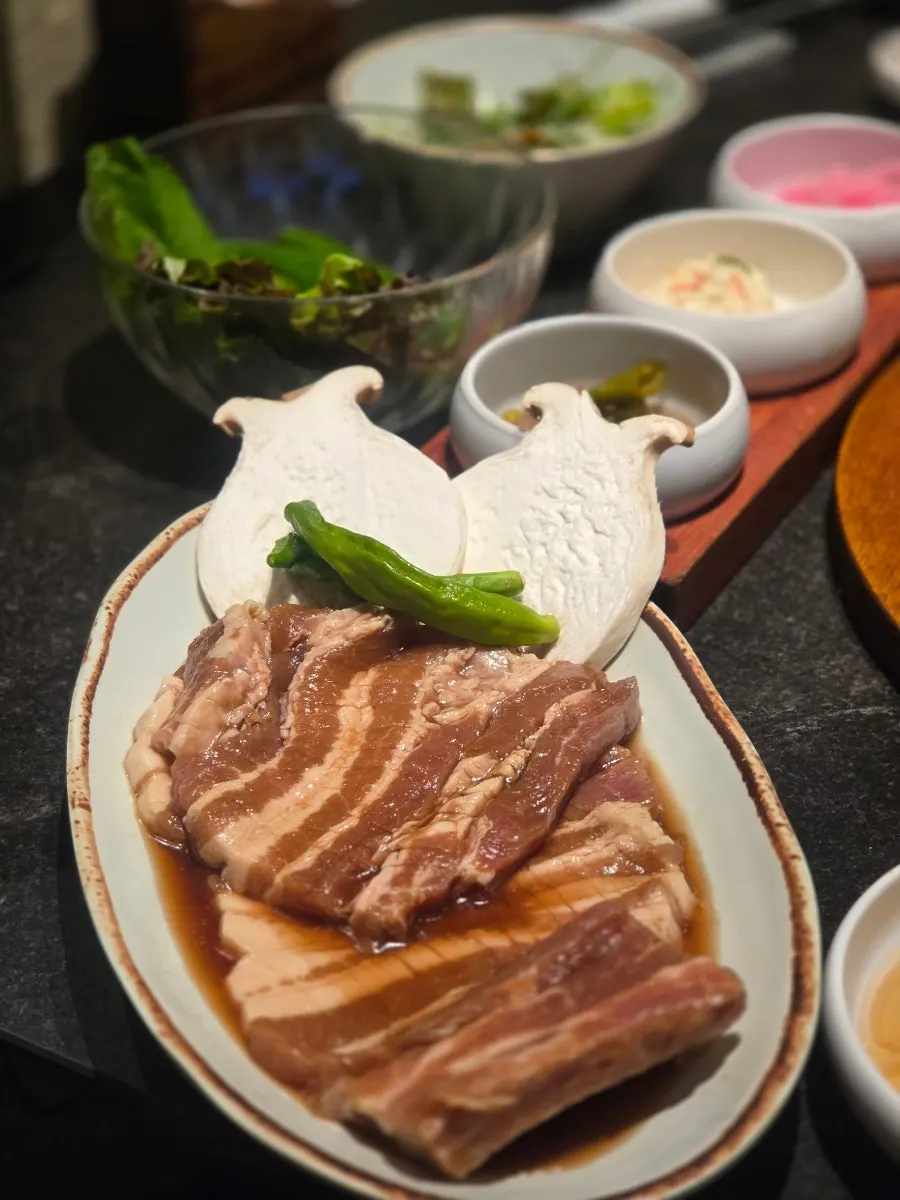 Marinated pork ribs grilled to a golden brown