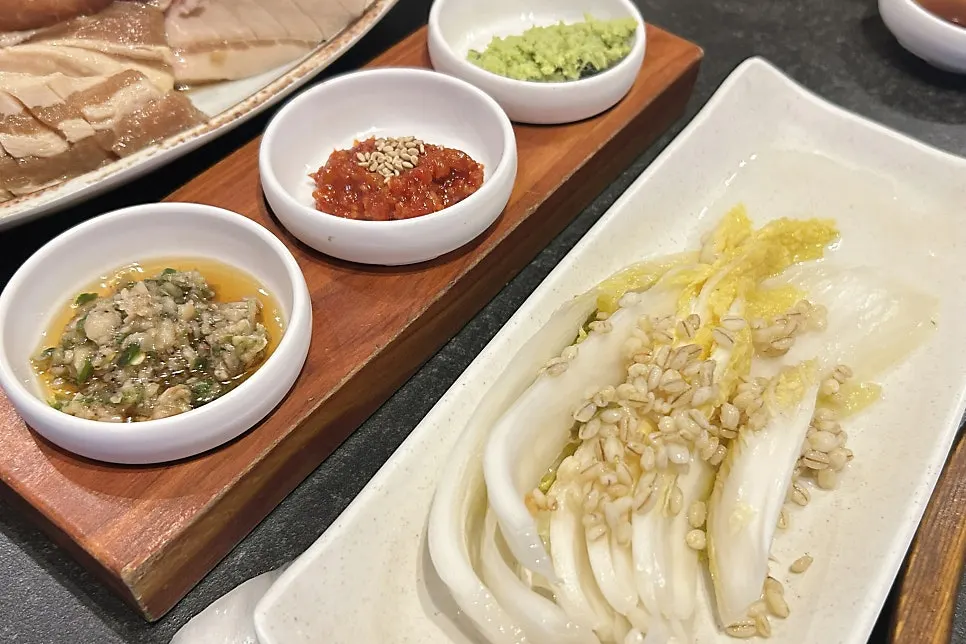 Generous spread of basic side dishes