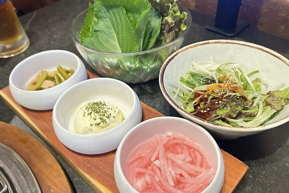 Plate of shrimp sesame oil sauce and marinade