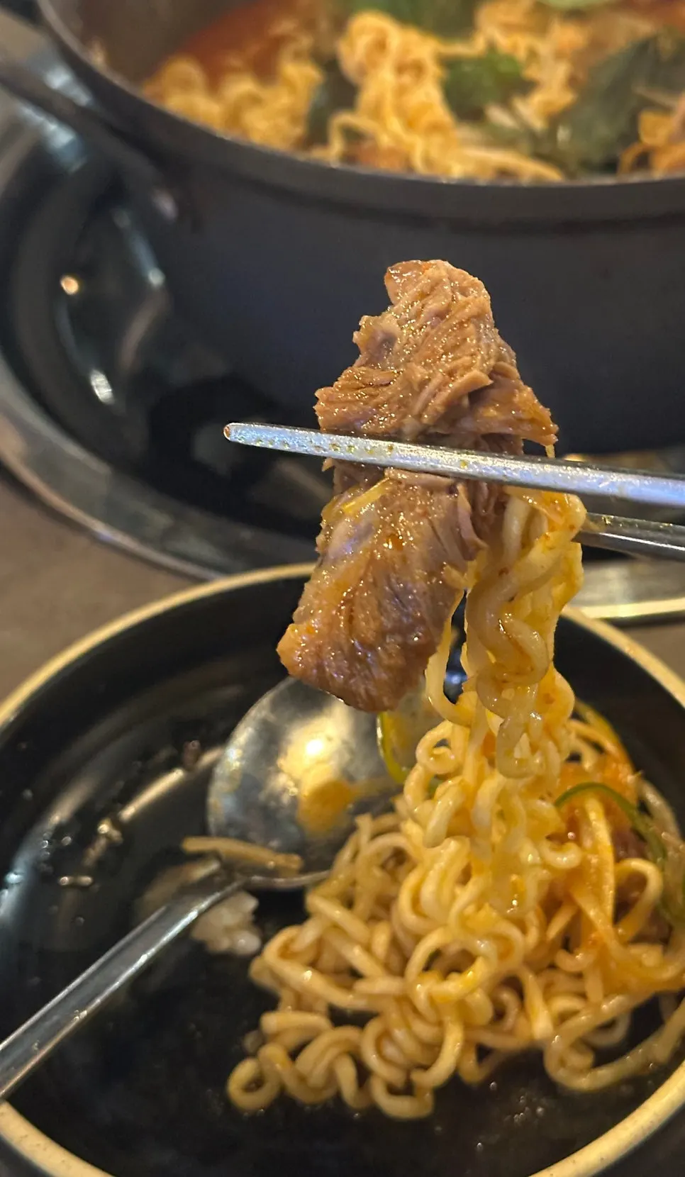 Ramen noodles added to the yangpuni galbijjim