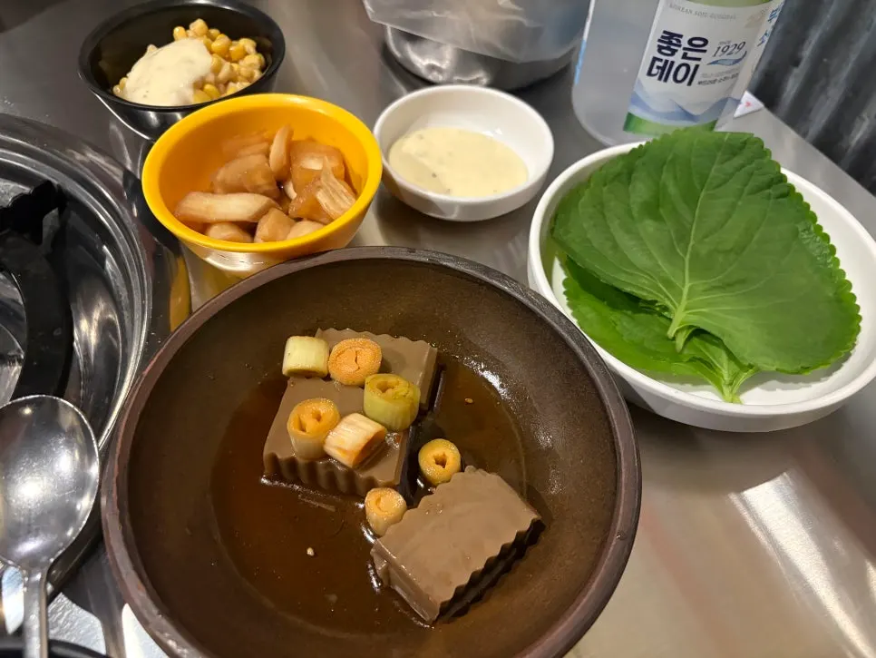 Secret sauce and corn mayo served with the galbijjim