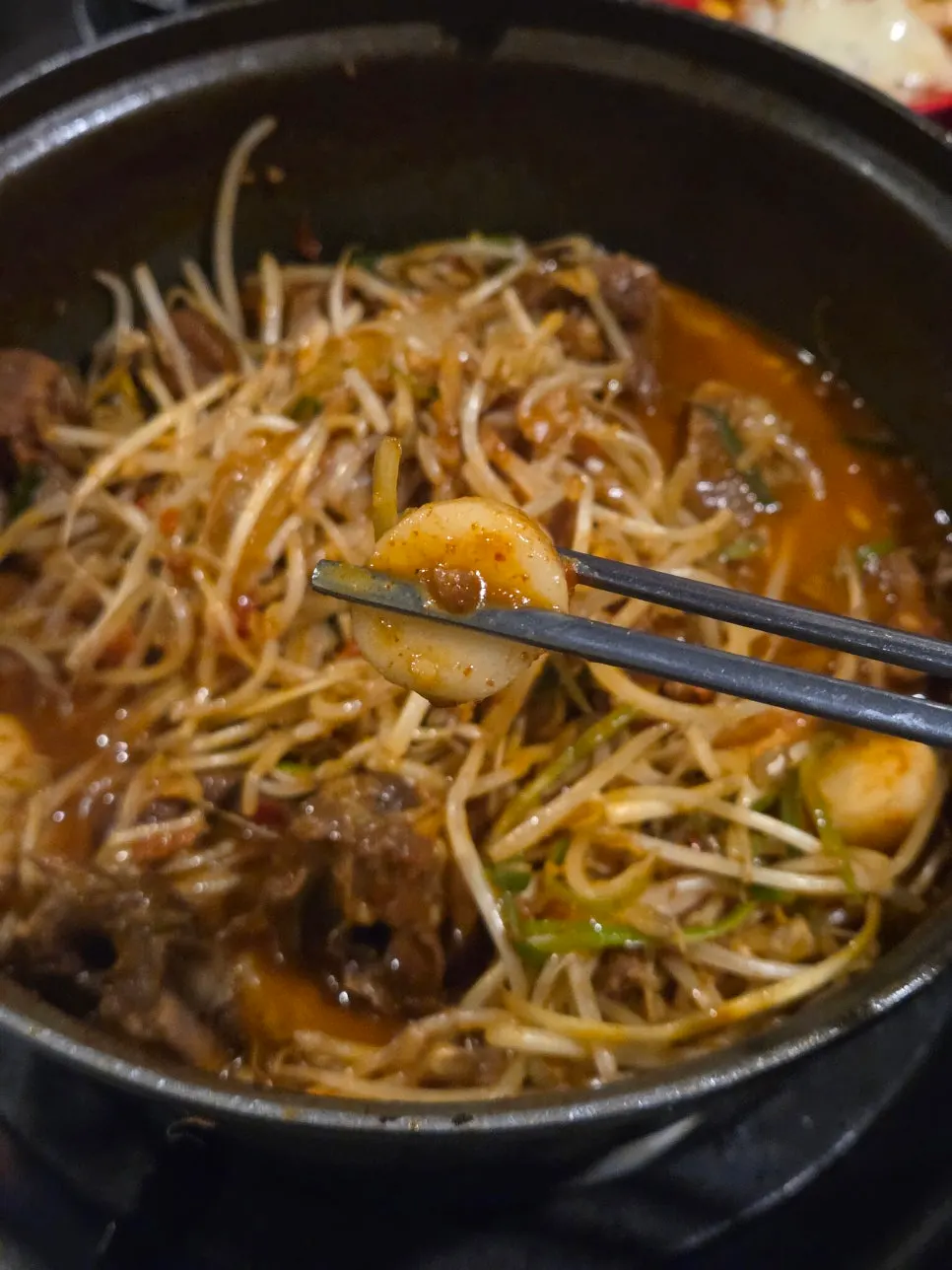 Seomyeon galbi-jjim with whole garaetteok and garlic mayo at Sinchon Yangpuni