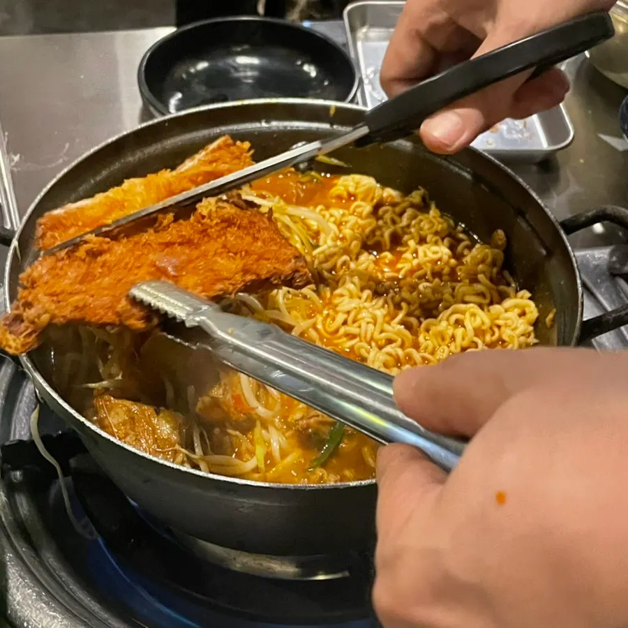 갈비찜에 넣은 라면사리