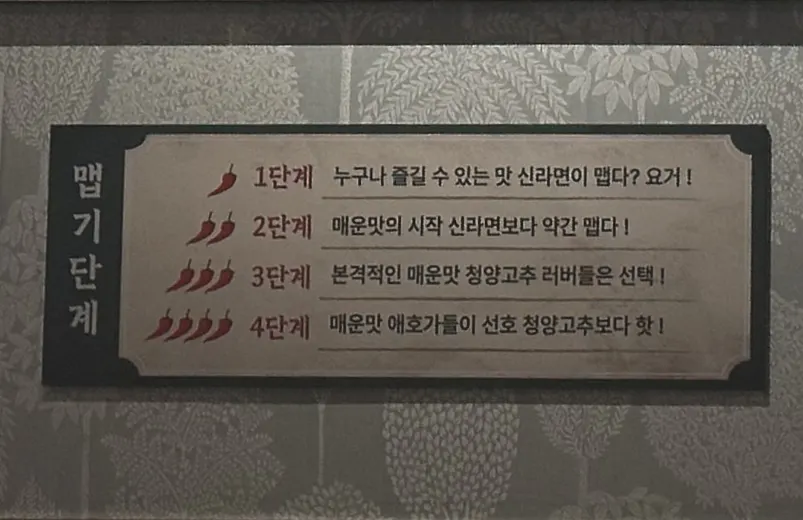 양푼이갈비찜 맵기 1~4단계 안내