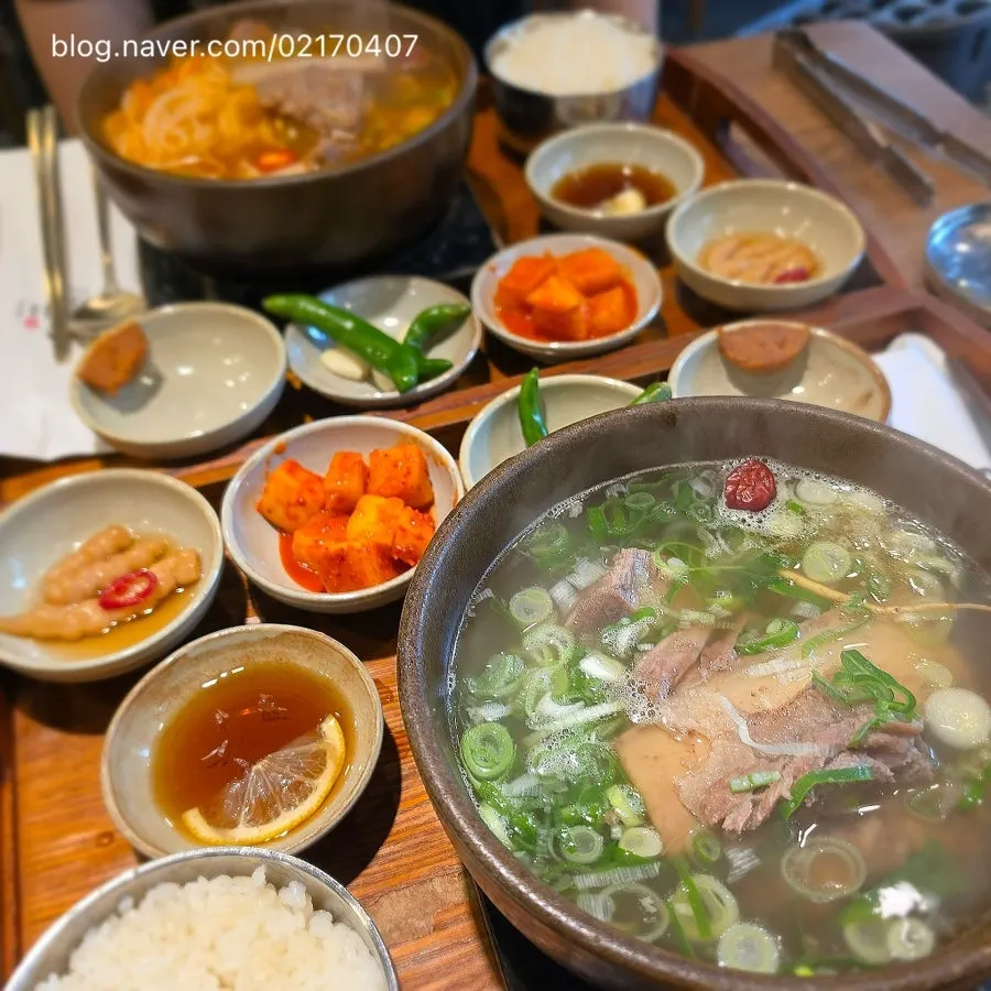 A plate of side dishes taken from the self-serve bar