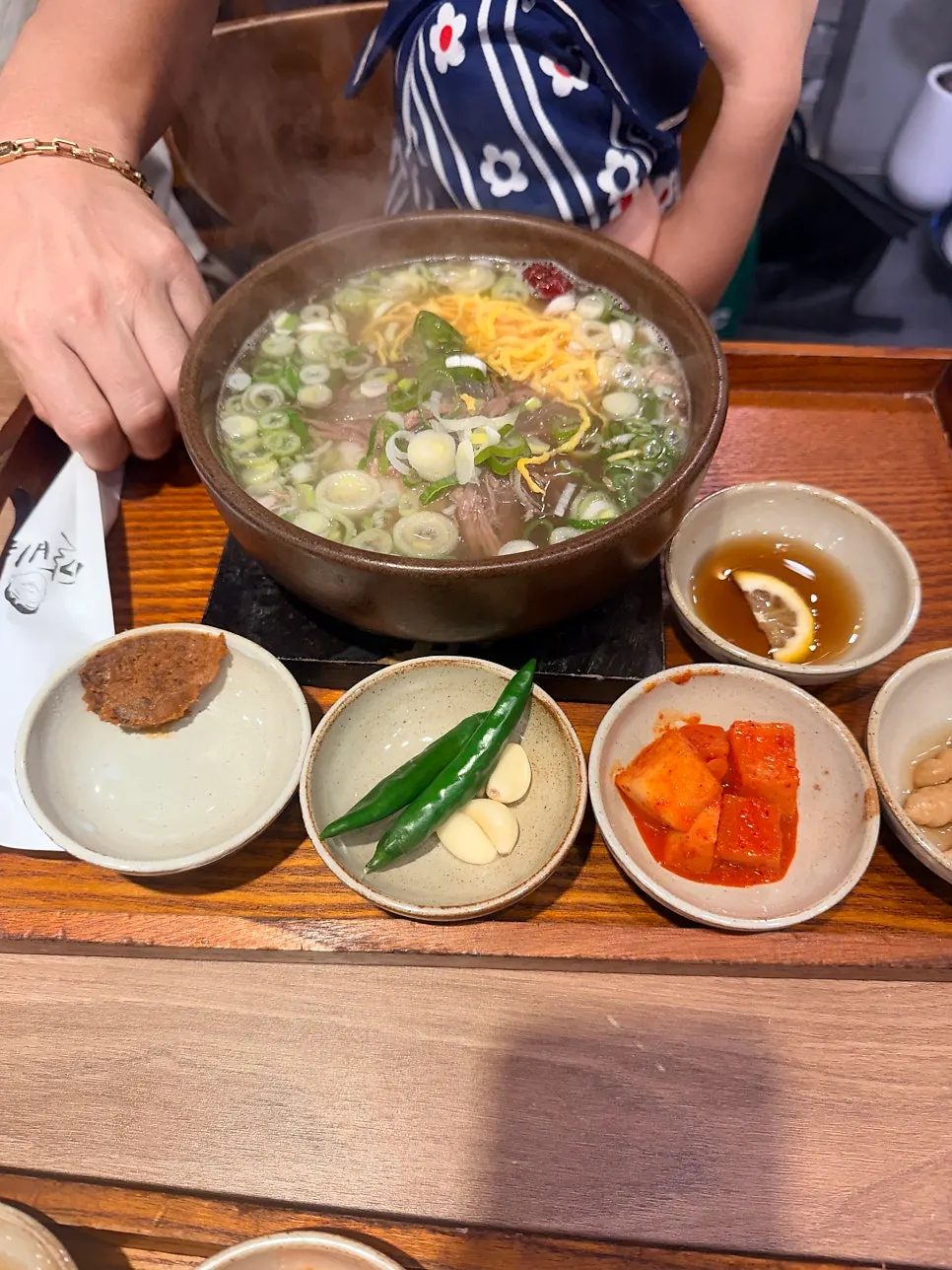 A bowl of gang galbitang with rib meat
