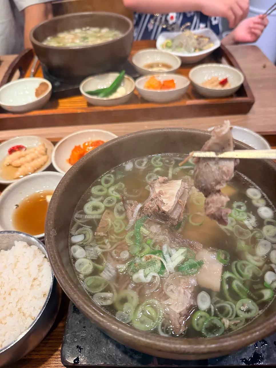 Self-serve banchan bar at Gang Galbitang Seomyeon