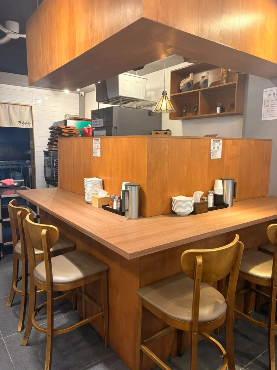 Interior view of Gang Galbitang, a comfortably sized dining room