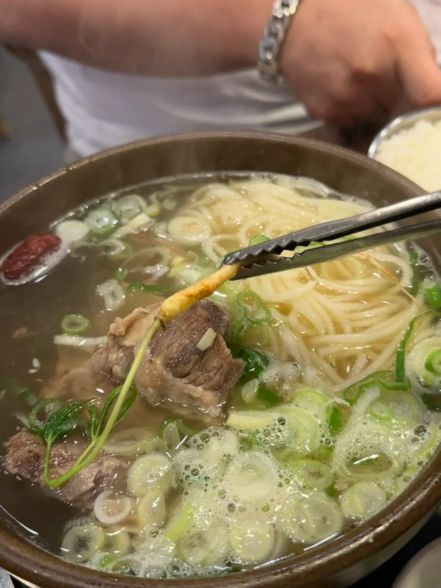 Jeju jungmyeon noodles soaked in broth