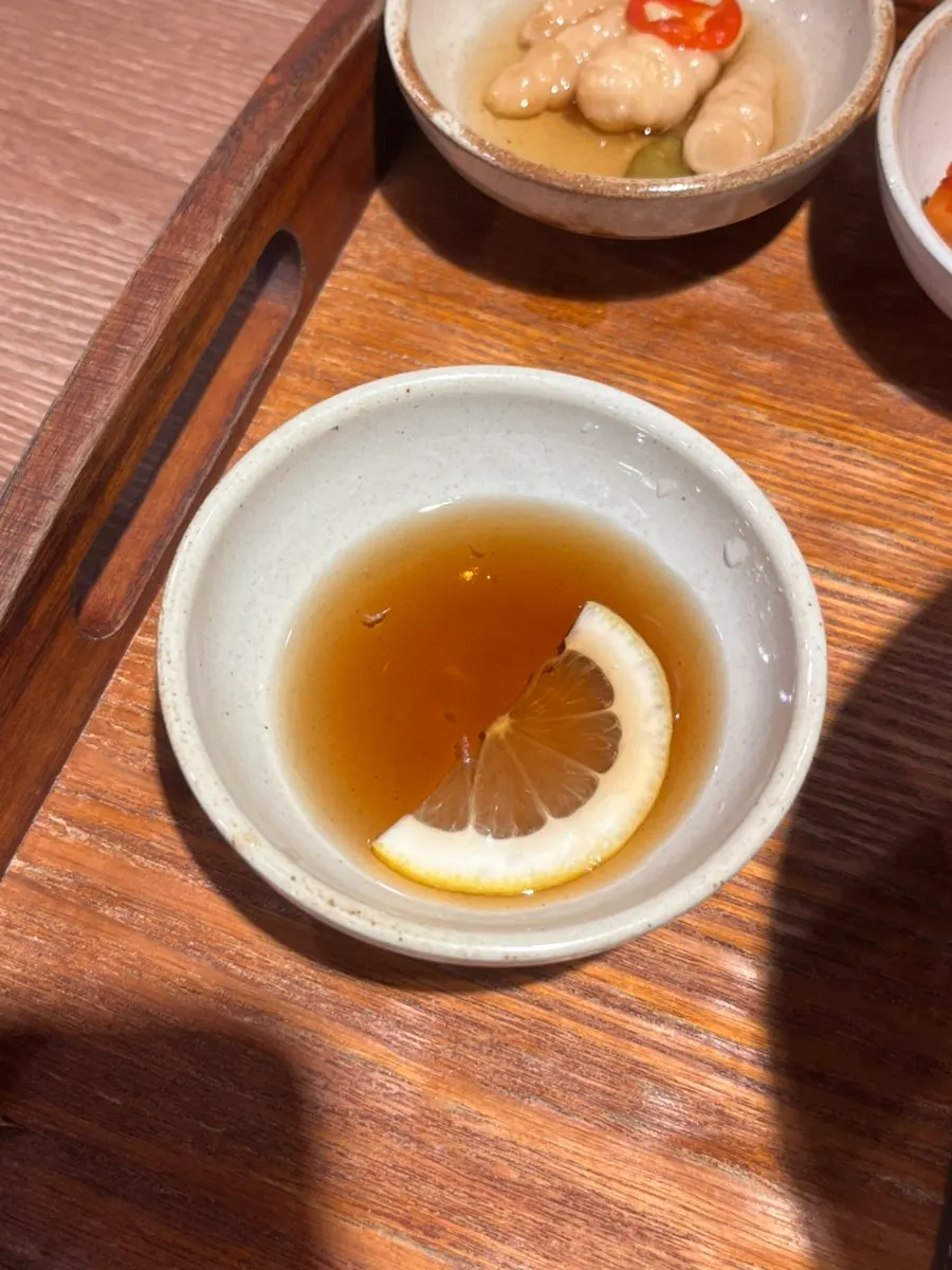 Tray of galbitang arranged like a full set meal