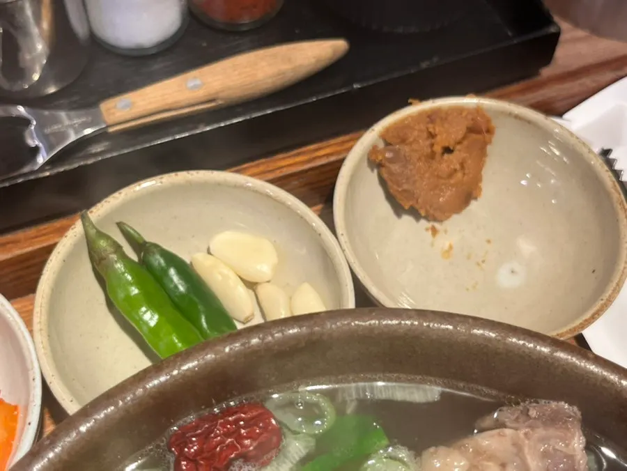 Basic side dish spread at Gang Galbitang