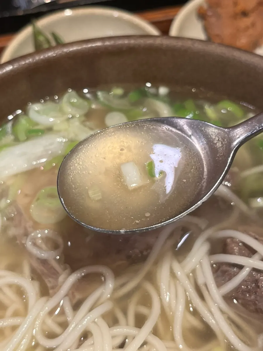 Bone removed from rib meat, next to the galbitang bowl