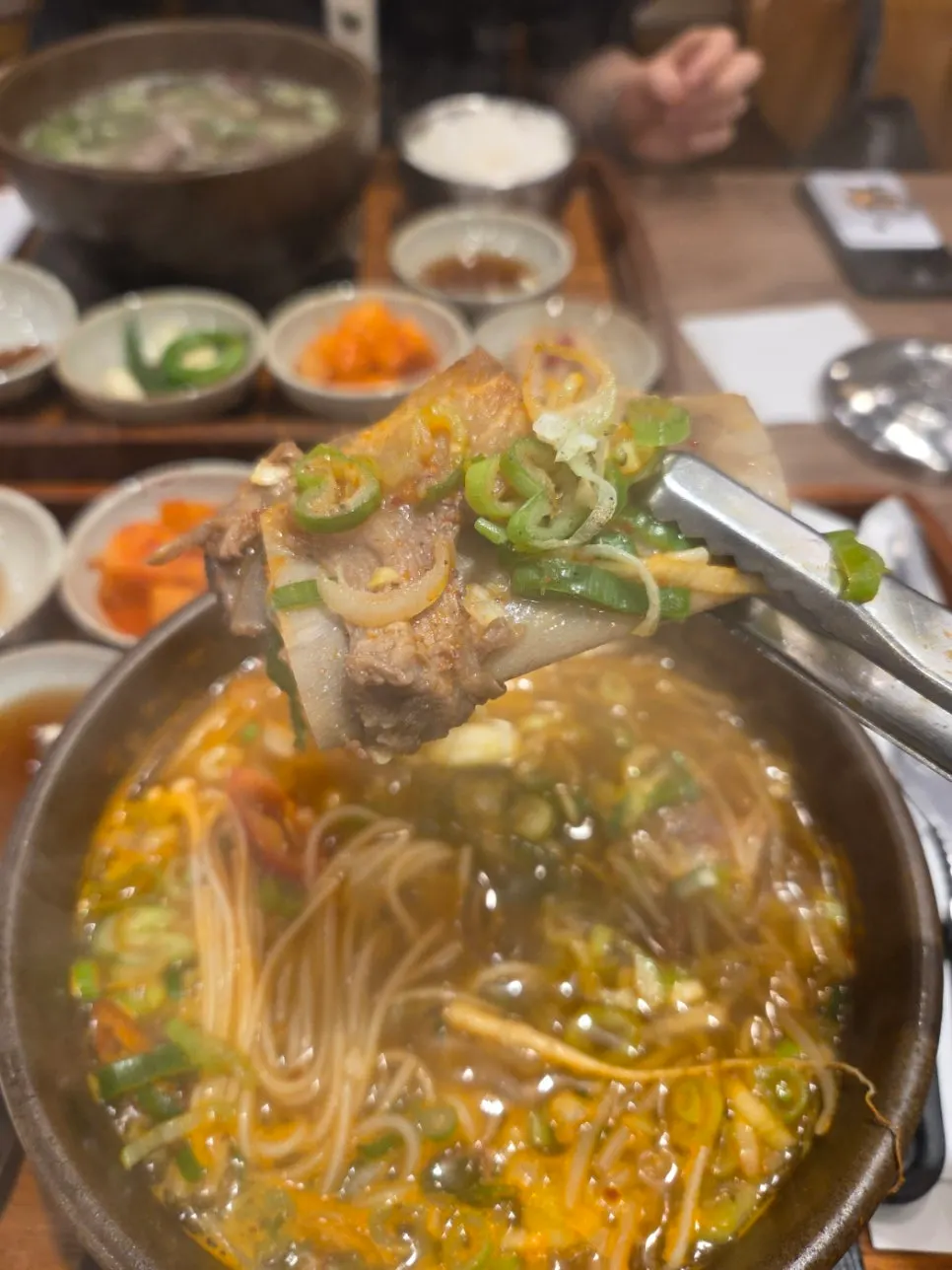 Galbitang with glass noodles