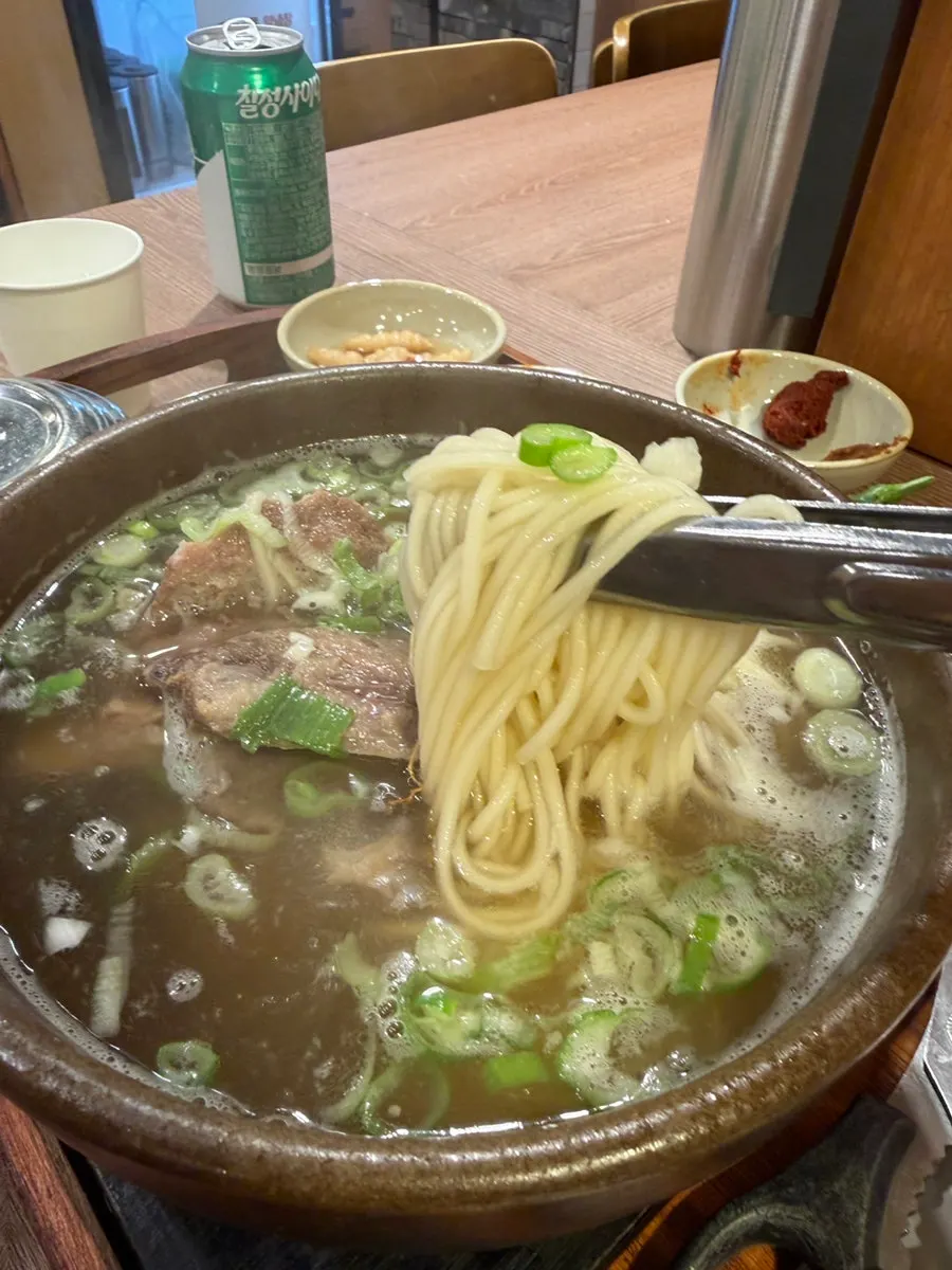 Galbitang with glass noodles