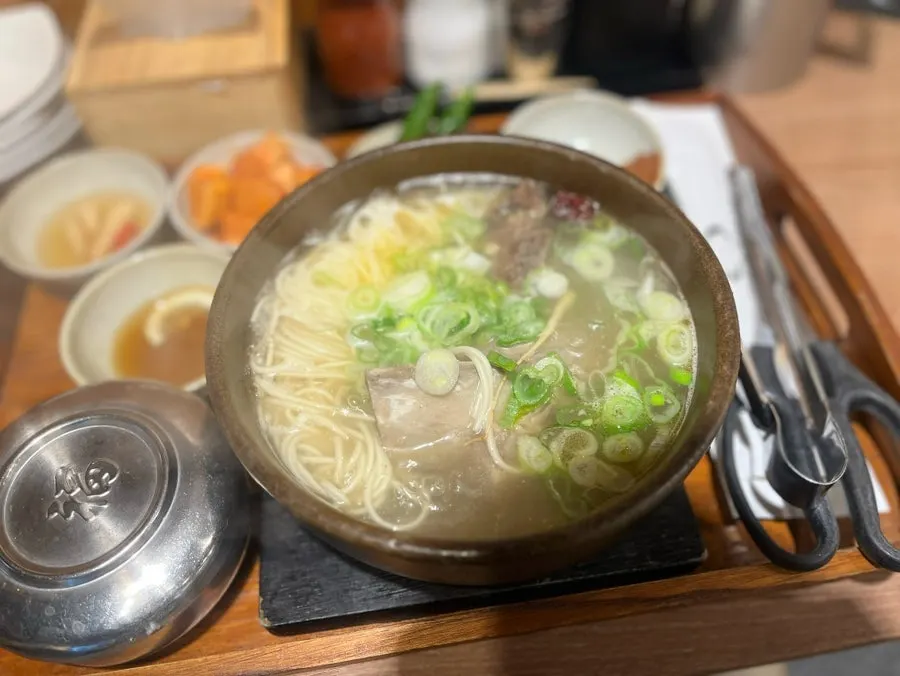 Galbitang with glass noodles