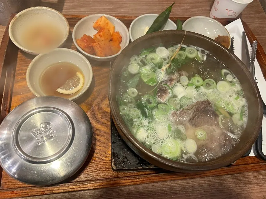 Gang Galbitang served as a full set with side dishes