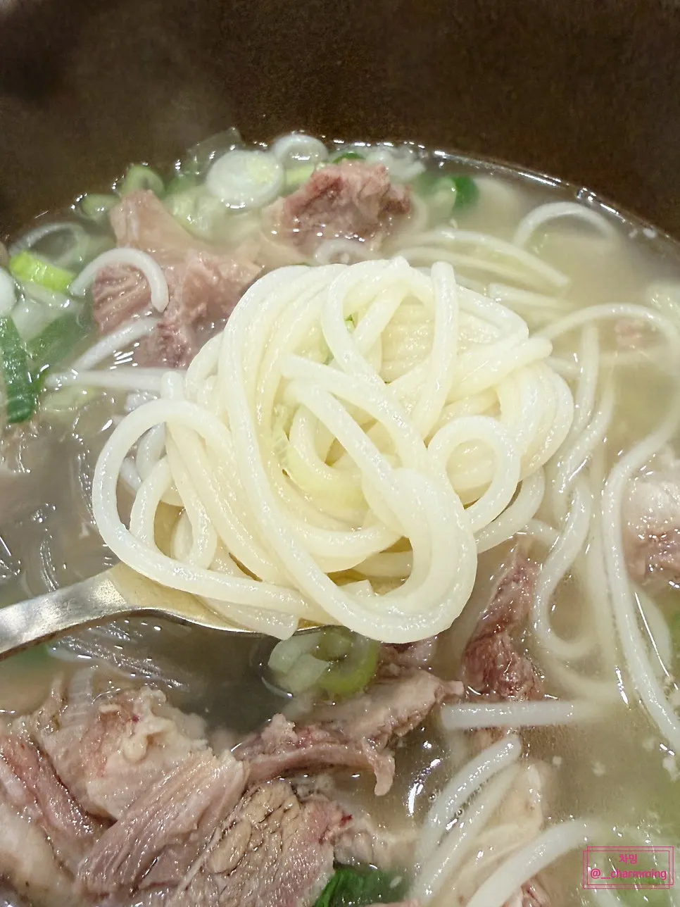 A bowl of galbitang perfect for sharing with a kid