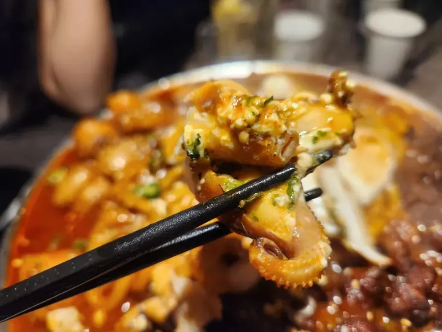 Udon noodles mixed into the O-Dae-Bal platter