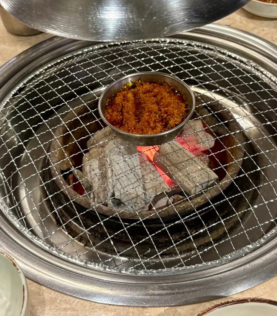 A plate of tofu pancake fried in perilla oil