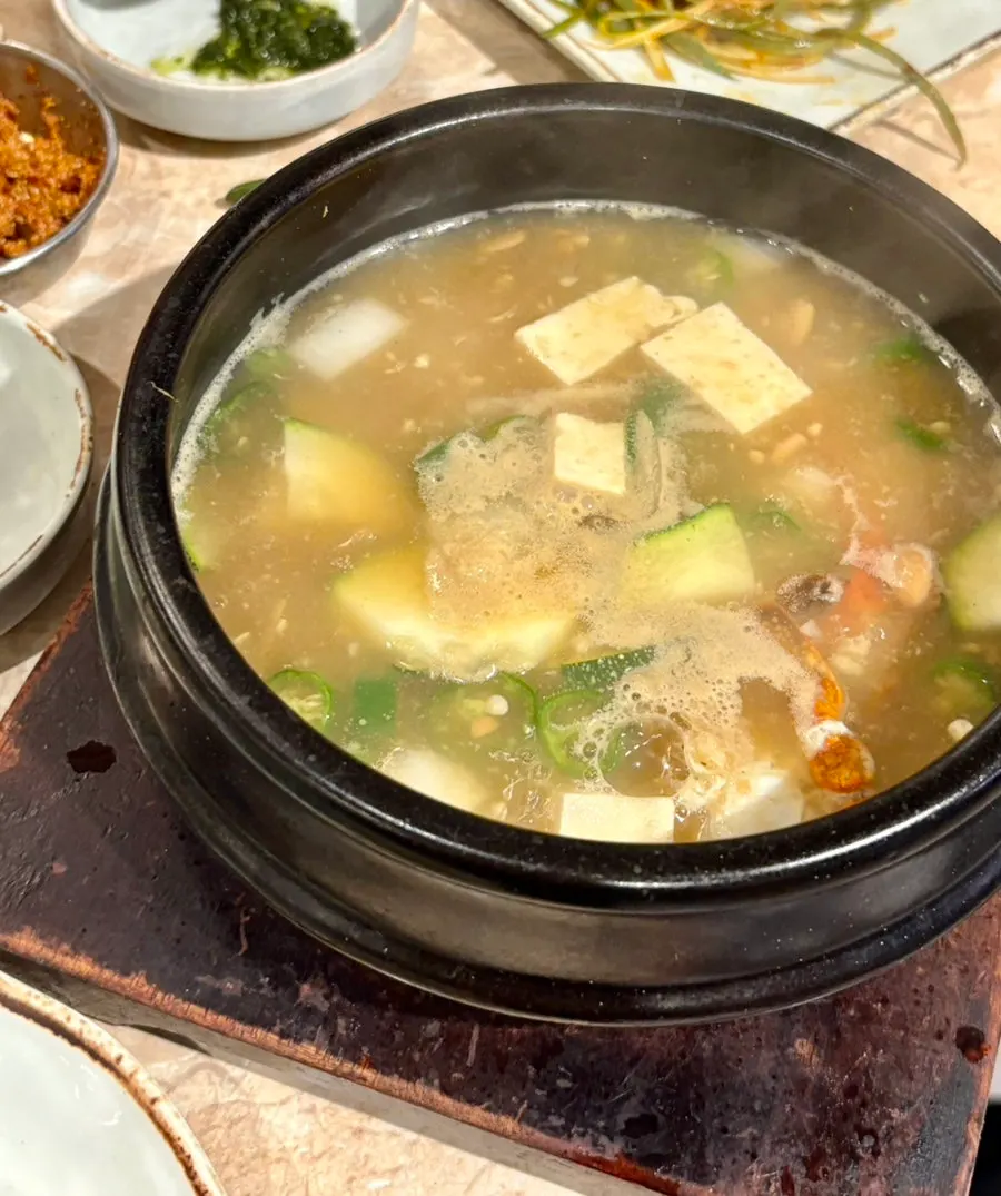 ₩2,000 mini doenjang jjigae with crab inside