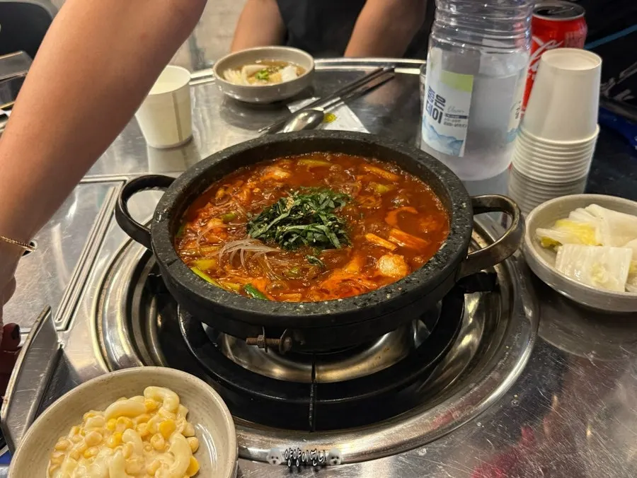 Rice dish menu board at Taepung Gopchang