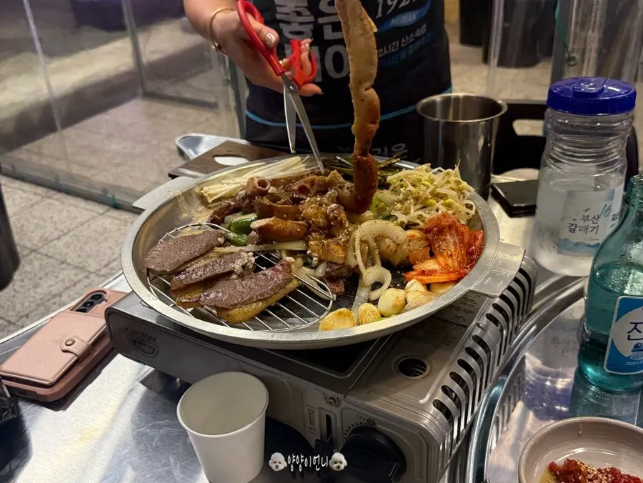 Grilled vegetables and potatoes under the makchang